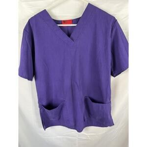 Scrubs Station V.S Collection V Neck Short Sleeve Scrub Top Size M FLAW